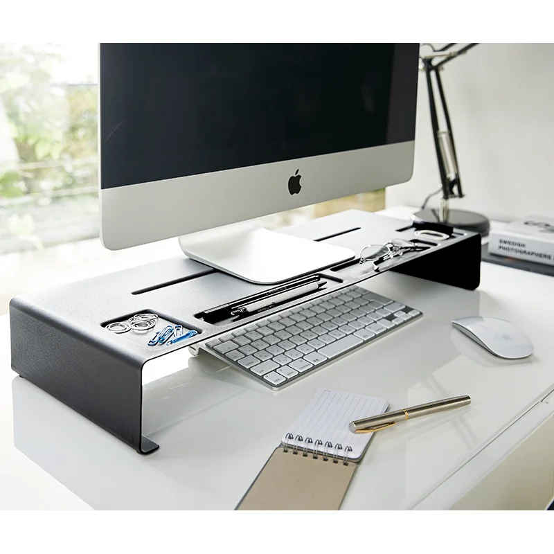 Yamazaki TOWER Monitor Stand, Black, Detail View 7 | One Horizon