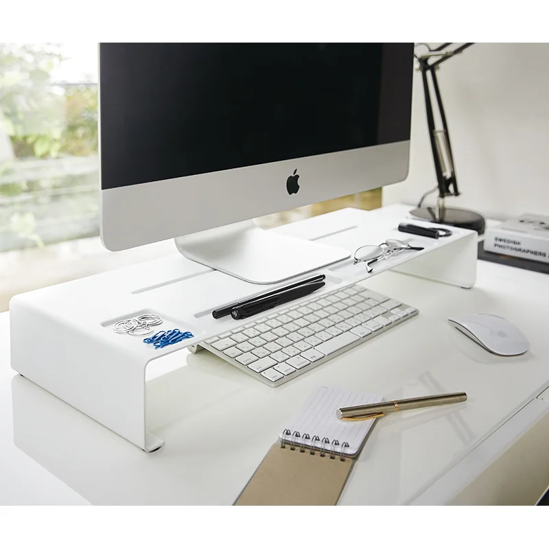 Yamazaki TOWER White Monitor Stand, Detail View 5 | One Horizon