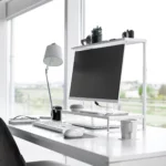 Yamazaki 2-stöckiger Monitorständer TOWER Weiss, Detailansicht 3 | One Horizon