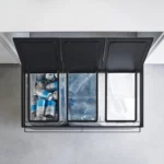 Yamazaki Mülltrenner TOWER mit 3 Fächern und Rollen Schwarz, Detailansicht 4 | One Horizon