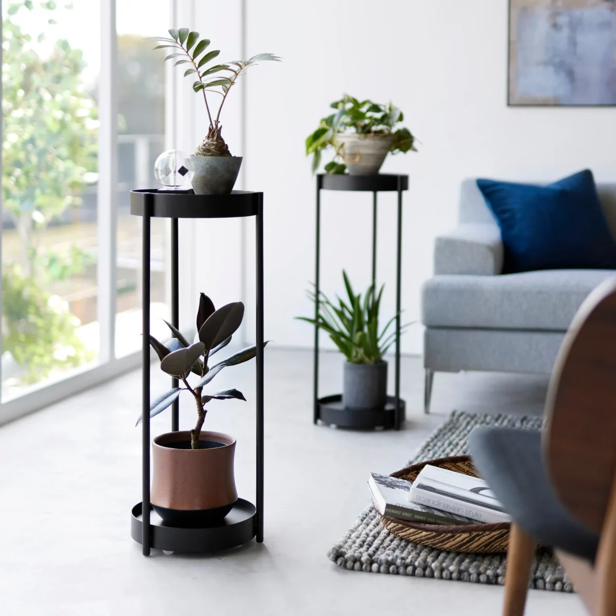 Yamazaki TOWER Plant Stand, Black, Detail View 8 | One Horizon