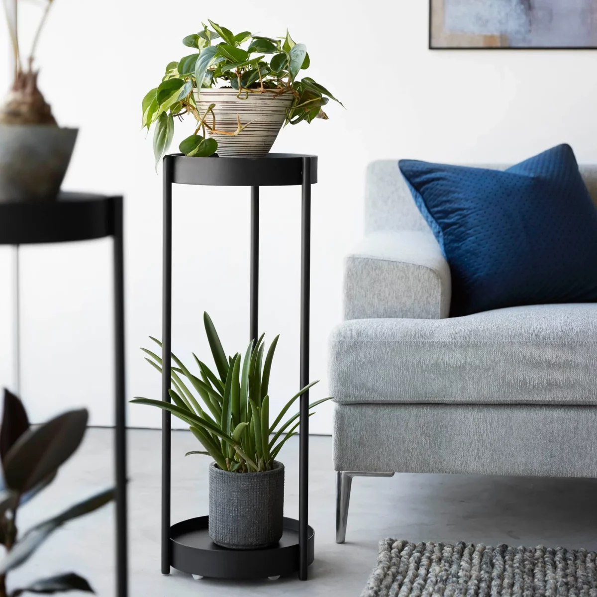 Yamazaki TOWER Plant Stand, Black, Detail View 10 | One Horizon