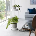Yamazaki TOWER Plant Stand, White, Detail View 2 | One Horizon