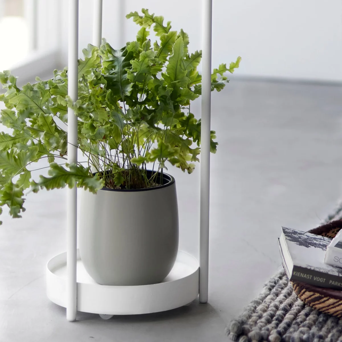 Yamazaki TOWER Plant Stand, White, Detail View 6 | One Horizon