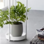 Yamazaki TOWER Plant Stand, White, Detail View 6 | One Horizon