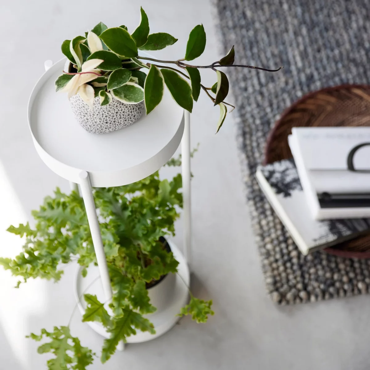 Yamazaki TOWER Plant Stand, White, Detail View 10 | One Horizon