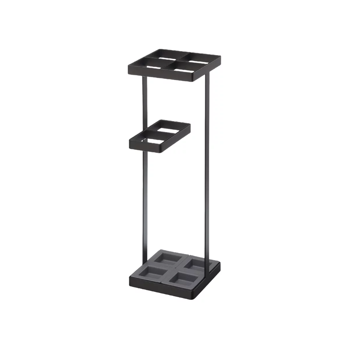 Yamazaki TOWER Narrow Umbrella Stand in Black, isolated on a white background