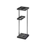 Yamazaki TOWER Narrow Umbrella Stand in Black, isolated on a white background