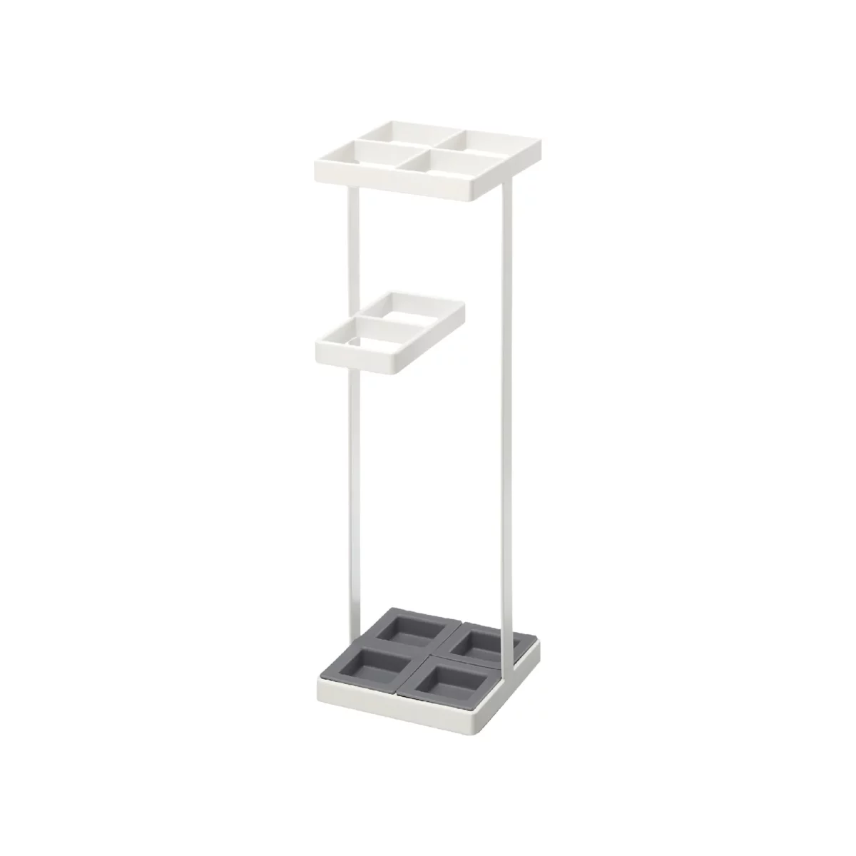 Yamazaki TOWER Narrow Umbrella Stand in White, shown on its own against a white background