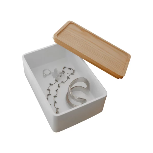 Boîte à bijoux RIN avec couvercle en bois