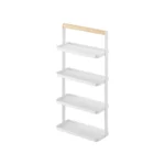 Yamazaki TOSCA 4-Tier Jewelry Stand in White, empty with four open shelves