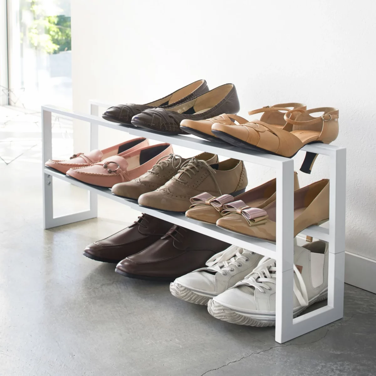 Yamazaki LINE White Shoe Rack, Detail View 2 | One Horizon