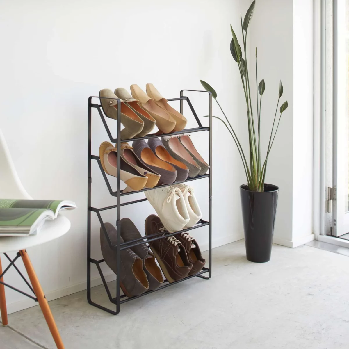 Yamazaki Schuhregal FRAME 4 Ebenen Schwarz, Detailansicht 2 | One Horizon
