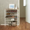 Yamazaki Schuhregal TOWER 6 Ebenen mit Holzplatte Weiss, Detailansicht 3 | One Horizon