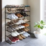 Yamazaki TOWER Extendable Shoe Rack, Black, Detail View 3 | One Horizon
