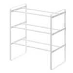 Yamazaki TOWER Extendable Shoe Rack, White, Detail View 6 | One Horizon