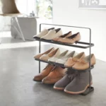 Yamazaki TOWER Wide Shoe Rack, Black, Detail View 2 | One Horizon