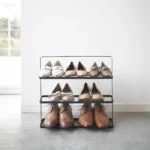 Yamazaki TOWER Wide Shoe Rack, Black, Detail View 3 | One Horizon