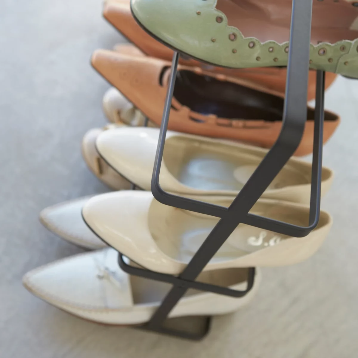 Yamazaki TOWER Wide Shoe Rack, Black, Detail View 6 | One Horizon