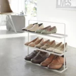 Yamazaki TOWER Wide Shoe Rack, White, Detail View 2 | One Horizon