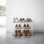 Yamazaki TOWER Wide Shoe Rack, White, Detail View 3 | One Horizon