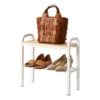 Yamazaki Schuhregal TOWER mit Holzablage Weiss, Detailansicht 5 | One Horizon