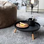 Plateau Yamazaki PLAIN avec pieds en bois, noir, vue détaillée 12 | One Horizon