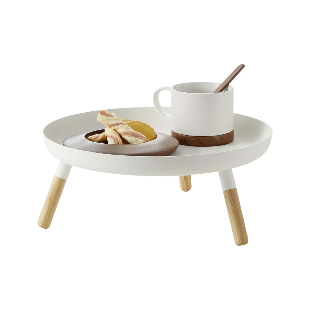 Plateau Yamazaki PLAIN avec pieds en bois, blanc | One Horizon