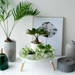 Plateau Yamazaki PLAIN avec pieds en bois, blanc, vue détaillée 6 | One Horizon
