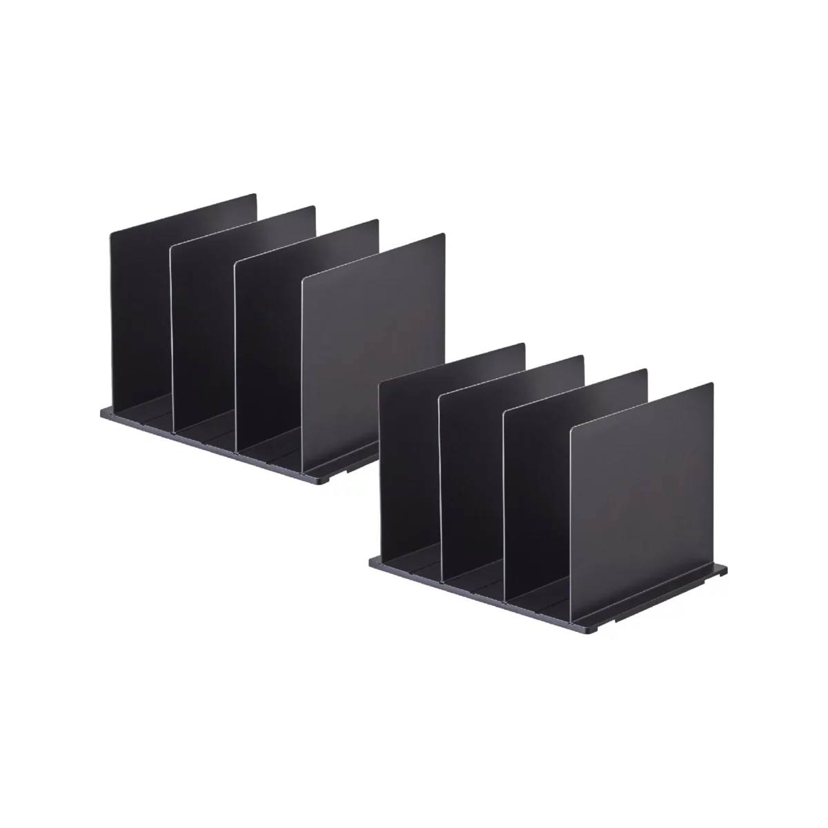 Lot de 2 organiseurs de poche Yamazaki TOWER, couleur noire, les deux pièces vides sur fond blanc