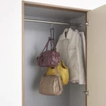 Yamazaki CHAIN S Bag Hanger in Black, for hanging in the closet next to jackets with three pockets