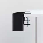 Yamazaki TOWER Narrow Table Clamp Basket in Black, close-up of the screw clamp on the table edge