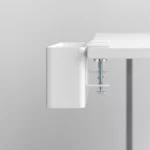 Yamazaki TOWER Narrow Table Clamp Basket in White, close-up of the screw clamp on the table edge