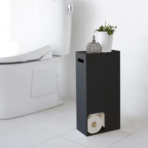 Yamazaki Toilettenpapierspender TOWER gross Schwarz, Detailansicht 2 | One Horizon