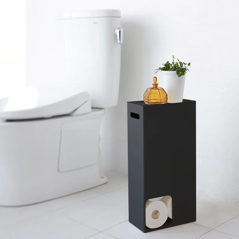 Distributeur de papier toilette Yamazaki TOWER grand format, noir, vue détaillée 9 | One Horizon