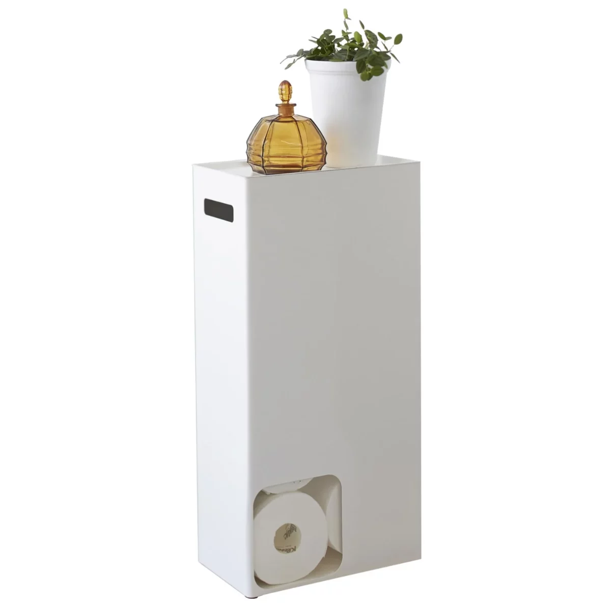 Distributeur de papier toilette Yamazaki TOWER grand format, blanc, vue détaillée 12 | One Horizon