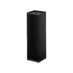 Porte-papier toilette Yamazaki TOWER, modèle étroit, noir, côté fermé, représenté sur fond blanc