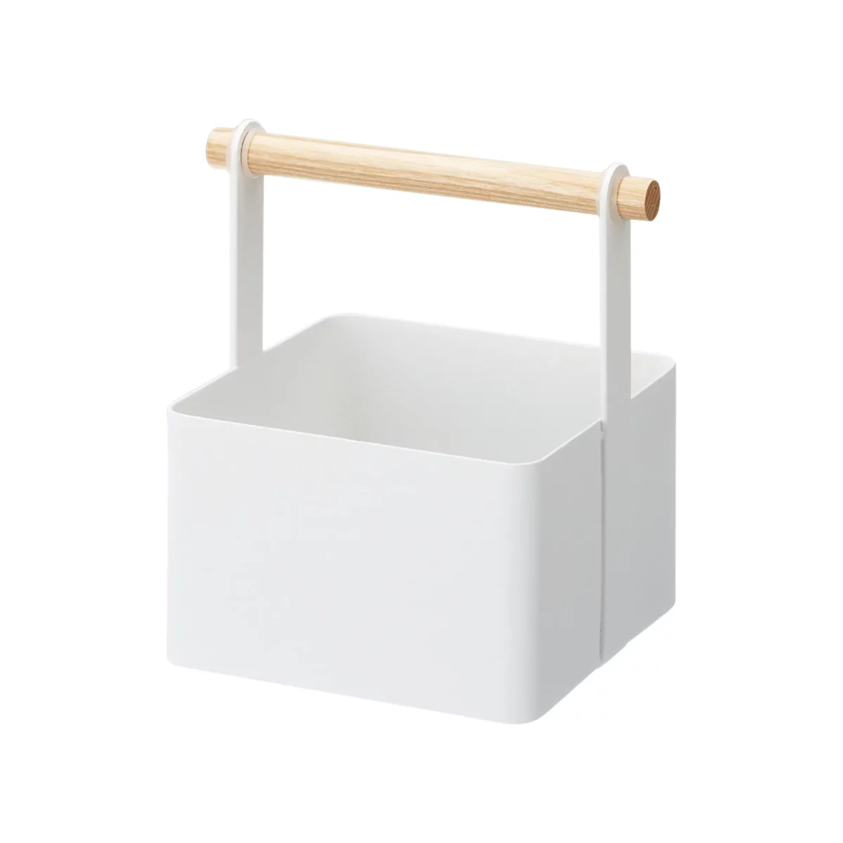 Yamazaki TOSCA Small Utensil Box in White, empty, isolated on a white background