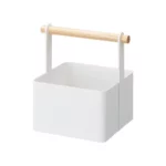Yamazaki TOSCA Small Utensil Box in White, empty, isolated on a white background