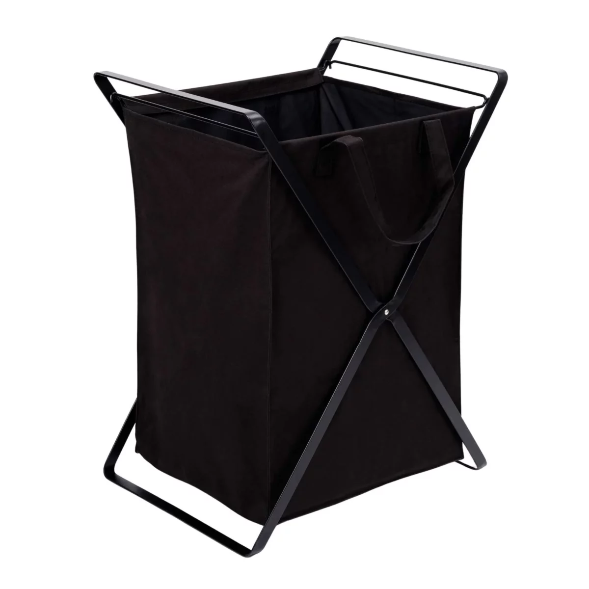 Yamazaki Wäschekorb TOWER mit herausnehmbarer Tasche Schwarz | One Horizon