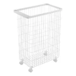 Yamazaki TOWER Laundry Basket with Casters, White, Detail View 6 | One Horizon