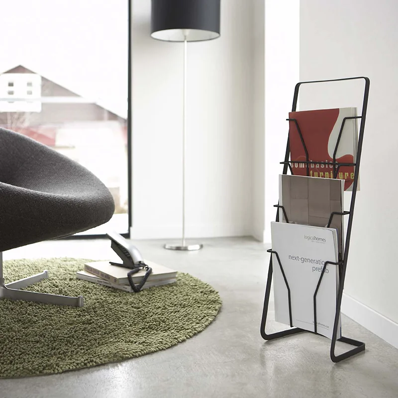 Yamazaki TOWER Magazine Rack, Black, Detail View 4 | One Horizon