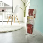 Yamazaki TOWER Magazine Rack, White, Detail View 2 | One Horizon