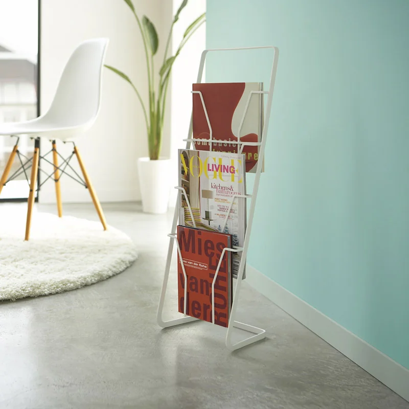Yamazaki TOWER Magazine Rack, White, Detail View 4 | One Horizon