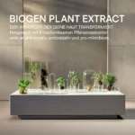 Infografik Biogen Plant Extract im BABOR Derma Filler Serum: Pflanzen unter Glas auf einem Steintisch