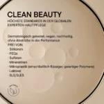 Infografik Clean Beauty zum BABOR Derma Filler Serum: frei von Silikonen, PEGs, Mineralölen und Mikroplastik