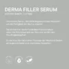 Infografik BABOR Derma Filler Serum auf Grau: Kollagensynthese, Hyaluronsäure, Symbole Clean Beauty und vegan