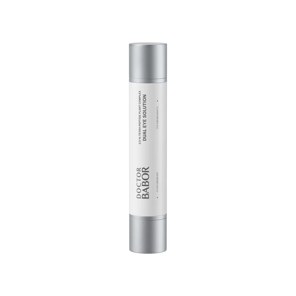 BABOR Dual Eye Solution aus DOCTOR BABOR Lifting, weisser Doppelspender mit silbernen Kappen für Tag und Nacht