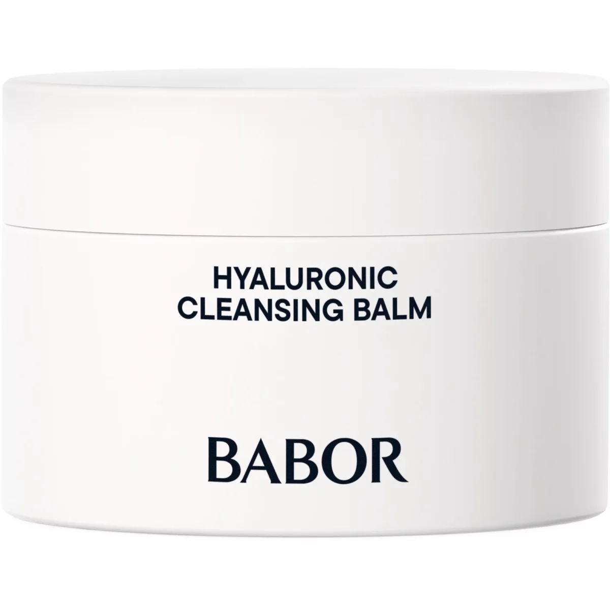 BABOR Hyaluronic Cleansing Balm im weissen Tiegel mit 150 ml, schwarzer Schriftzug, Vorderseite