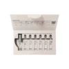 Opened package of BABOR Hydra Plus containing seven clear ampoules, an ampoule opener, and pictograms on the lid